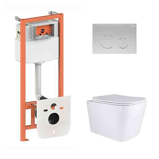 Готовое решение Qtap для ванной комнаты: подвесной унитаз Tern Ultra Quiet 525x345x360 + комплект инсталляции Nest 4 в 1 (круглая Киев