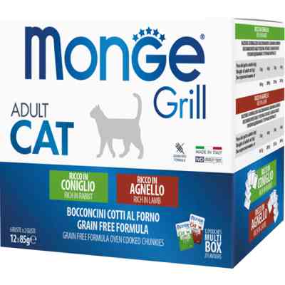 Влажный корм для кошек Monge Cat grill mix с кроликом и ягненком 1.02 кг (8009470017534) Винница