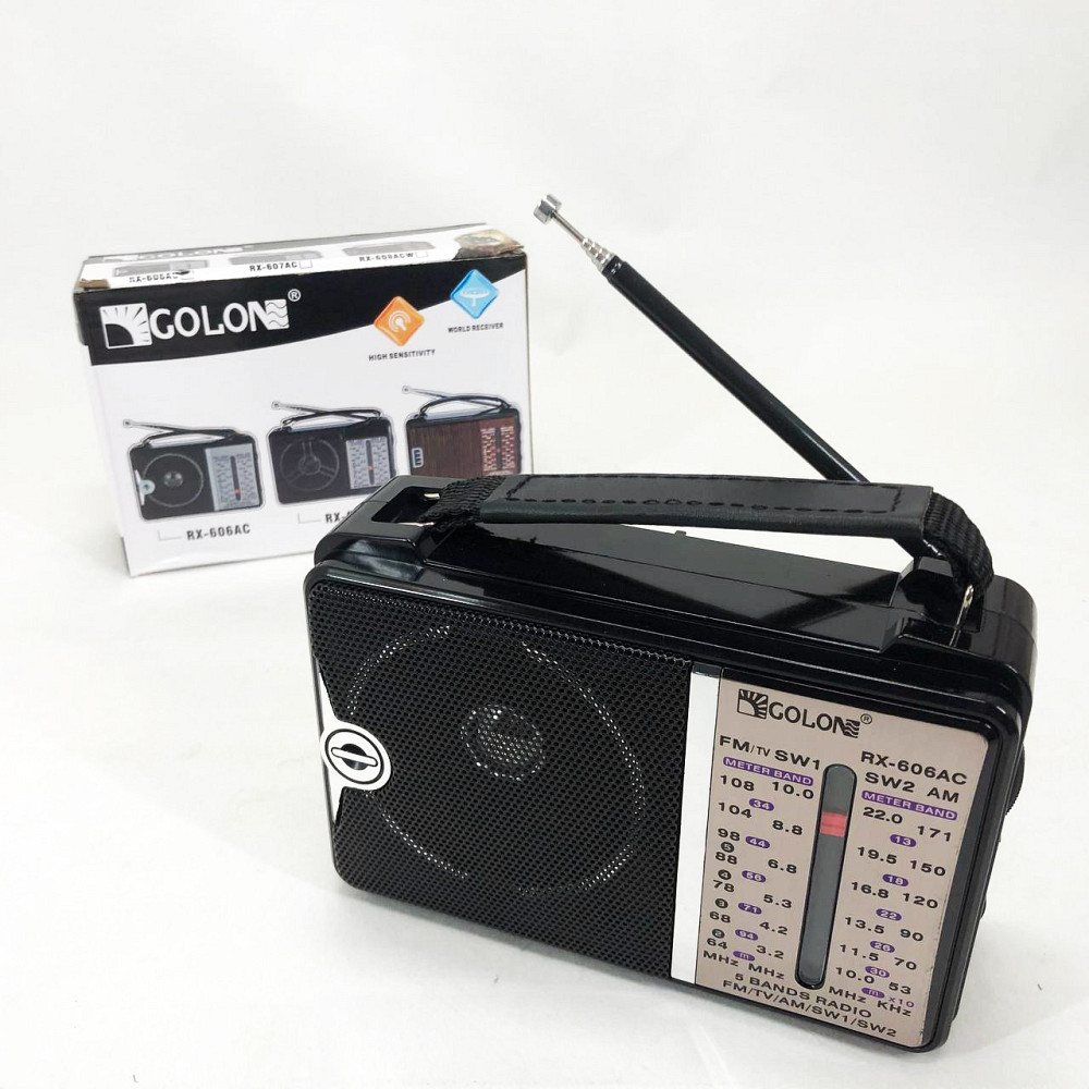 Радіоприймач портативне радіо Golon RX-606 від мережі та на батарейках приймач ретро колонка MV-565 fm акустична Київ - фото 10