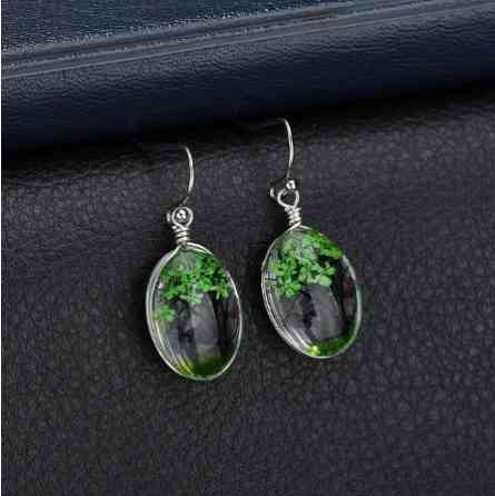 Серьги женские стеклянные 