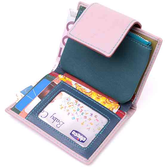 Цікаве портмоне з монетницею для жінок із натуральної шкіри ST Leather 19452 Бежевий Київ