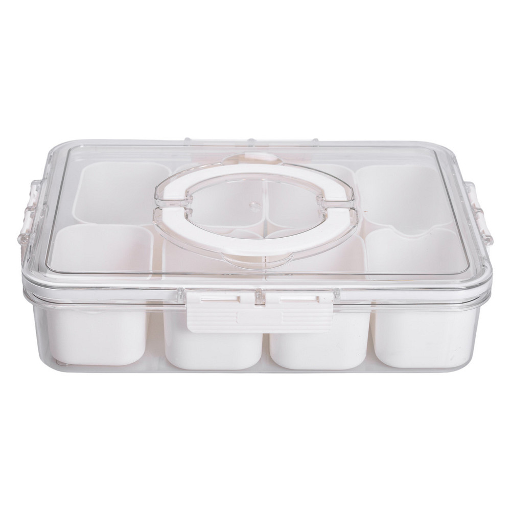 Контейнер для еды с 8 отсеками 31х24х7 см судок для еды пластиковый 2.5 л Белый HP-27-3 Киев - изображение 5