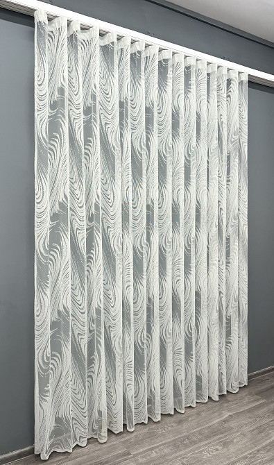 Тюль VR-Textil 1996т Жаккард Молочный 400х270 см (42-1045) Киев - изображение 4