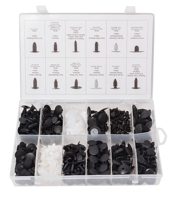 Набір пластикових кріплень універсальних 340 пр.,в пластиковому органайзері Forsage F-01Z0237 Одеса - фото 1