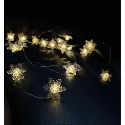 Гирлянда Chomik Снежинки струна 2,2м, 20 LED теплый белый, 2АА (5900779854208) Винница
