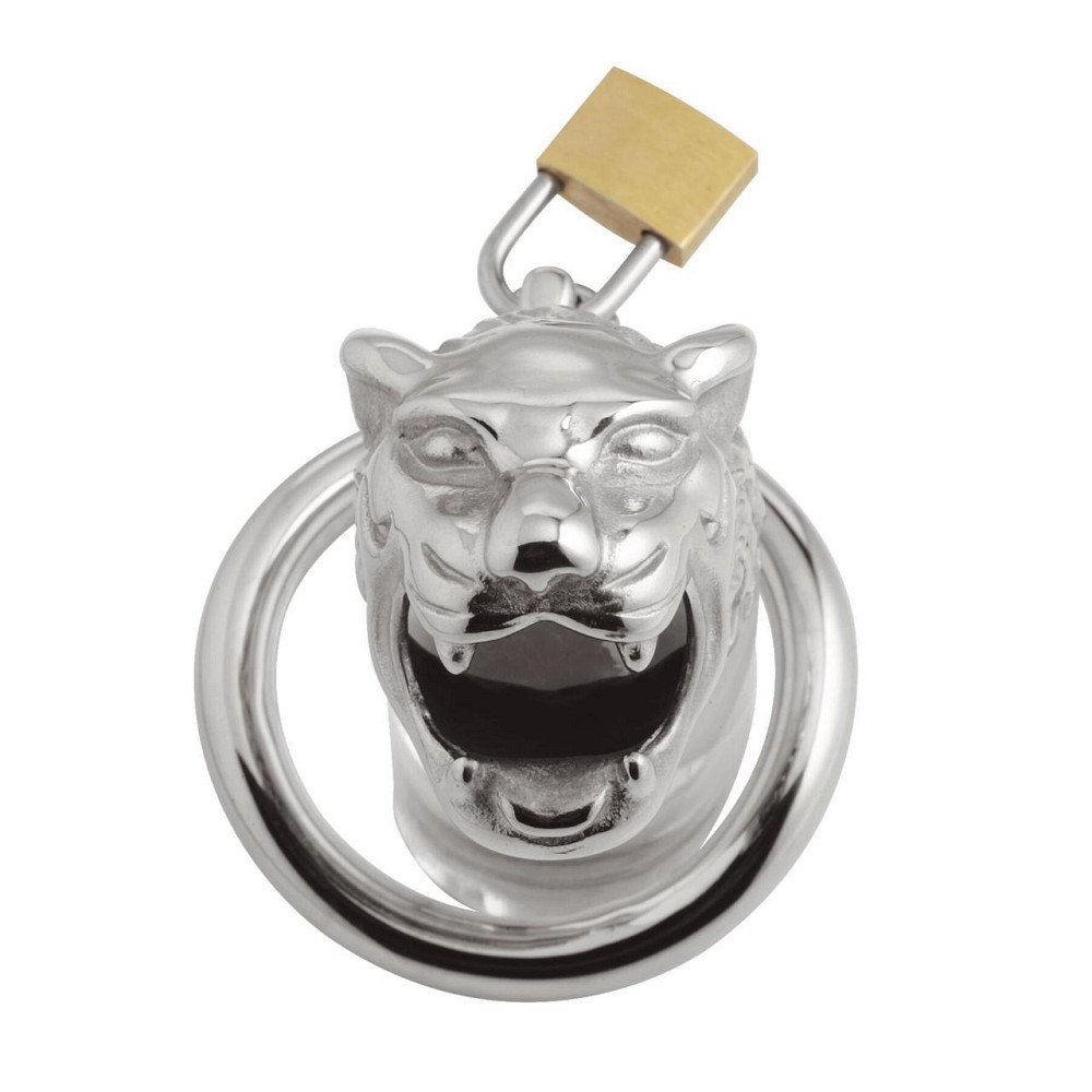 Клітка для пеніса Master Series: Tiger King Cock Cage With Lock, три кільця, замок, три ключі Sex Aura Київ - фото 3