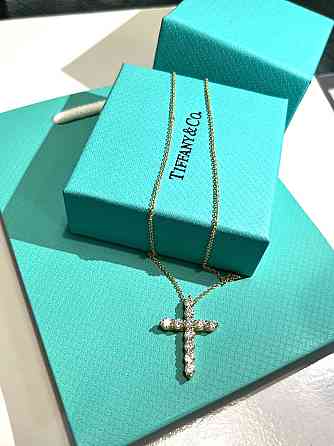 Хрестик Тіффані позолота 18К Гравірування Tiffany Одеса