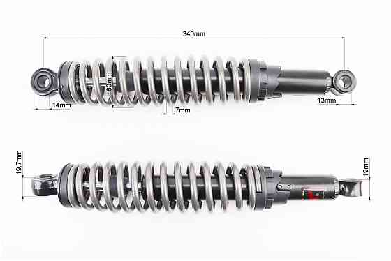 Амортизатор задній JH/CB/CG - 340мм*d60мм (під втулки) регул., димчастий к-кт 2шт Київ