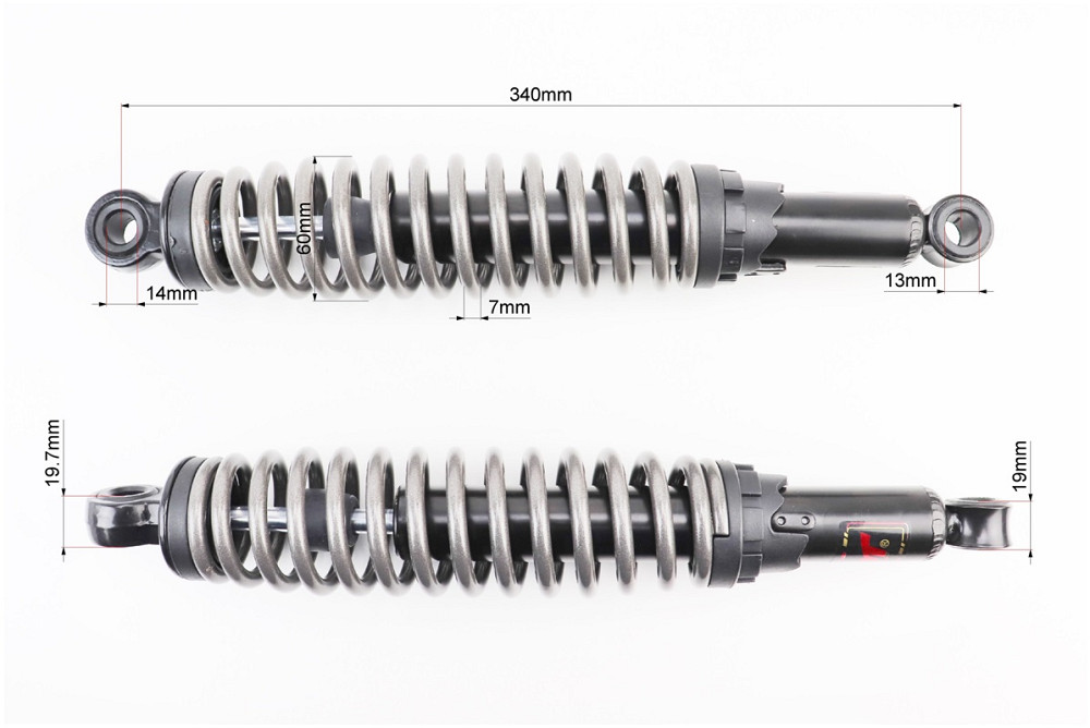 Амортизатор задній JH/CB/CG - 340мм*d60мм (під втулки) регул., димчастий к-кт 2шт Киев - изображение 2