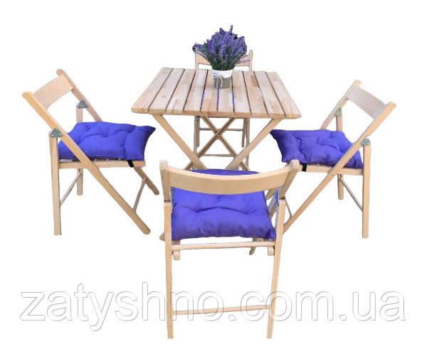 Дерев'яні букові меблі для вулиці з накидками Київ - фото 1