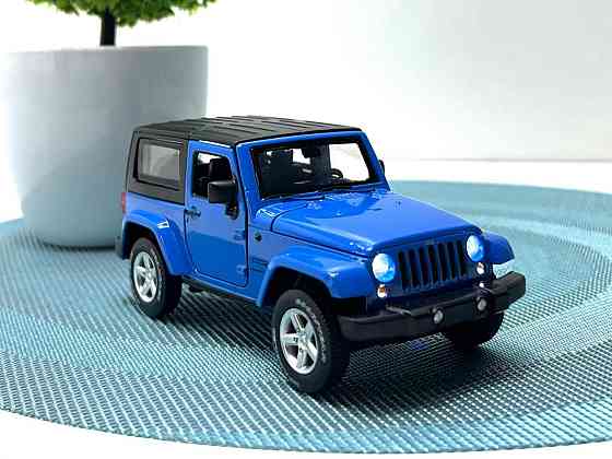 Машина металева Автопром Jeep Wrangler світло звук відчиняються двері капот 1:32 Синя (68331) Чернігів
