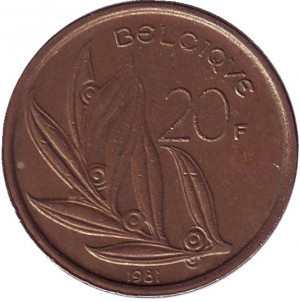 20 франков. 1981 год, Бельгия. (Belgique) Полтава - изображение 1