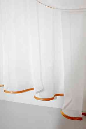 Кухонный комплект VR-Textil № 038к шторки и тюль золотистый и белым 270х170 см (52-0242) Киев