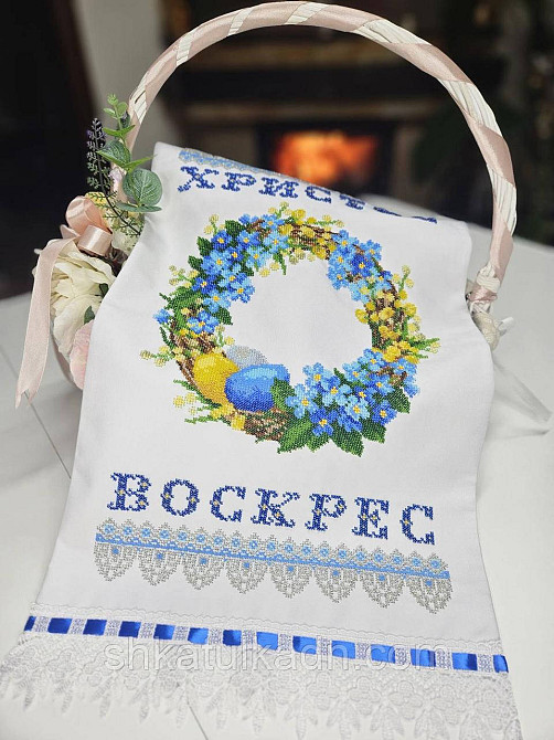 Пасхальный рушник для вышивки бисером (нитками) Дніпро - фото 1
