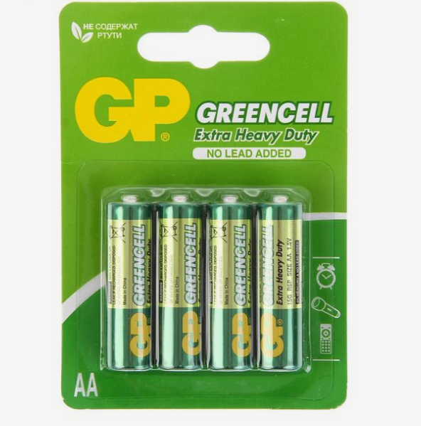 Батарейка сольова AA/R6 (бл-4шт) GP Greencell Житомир - фото 1