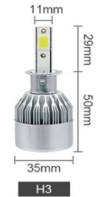 C6 Лампа світлодіодна цоколь H3 (к-кт 2 шт) 12V, 36W, 3800Lm + вентилятор (авиац. алюмін. профілю.) Мукачево - фото 6