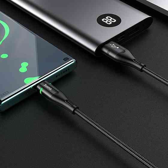 Кабель HOCO U93 USB to Type-C 3A, 1.2m, nylon, aluminum connectors, light indicator, Black Київ