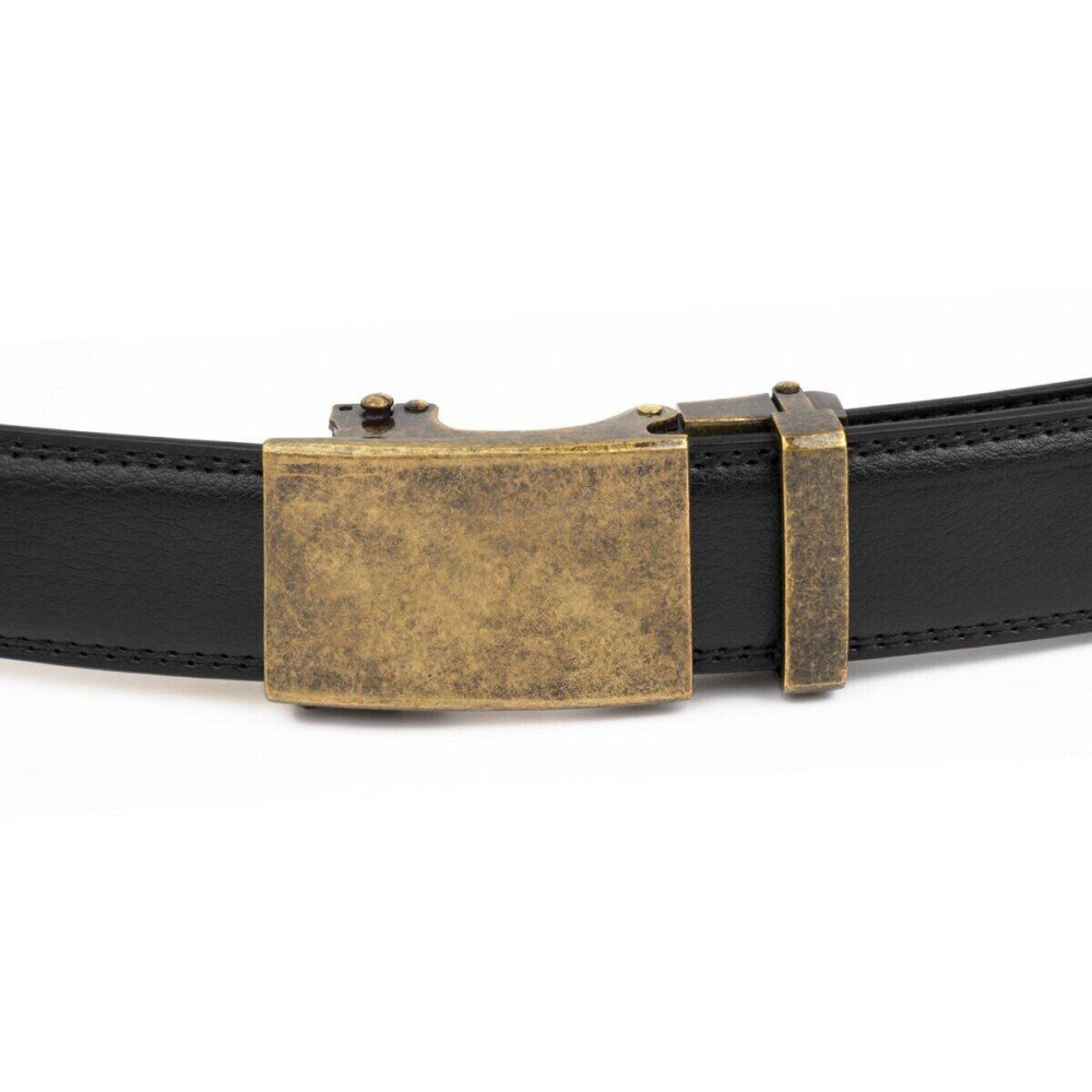 Ремень мужской c латунной пряжкой Черный (Vintage) Киев - изображение 6