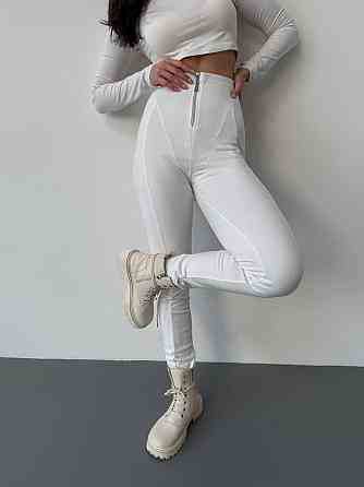 Женские теплые лосины на высокой посадке с молнией пума на флисе 46/48 Одесса