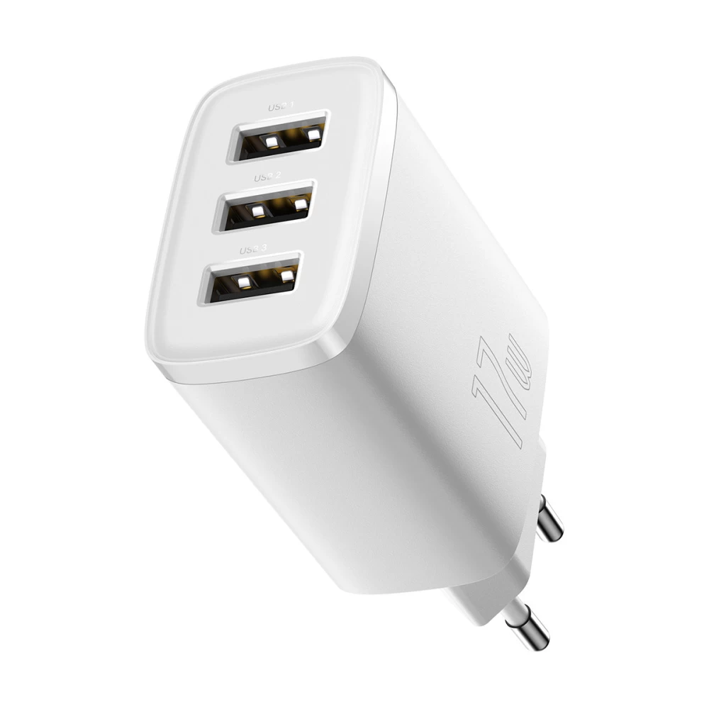 Сетевое зарядное устройство Baseus Compact Charger 3U 17W EU, цвет белый CCXJ020102 Одесса - изображение 4