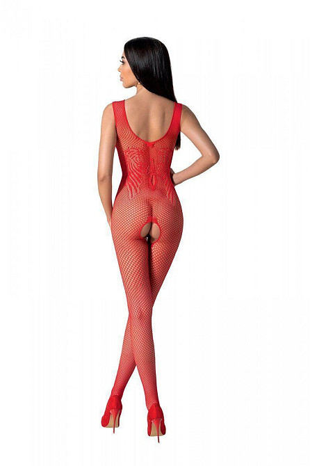 Бодістокінг з крилами Passion BS098 One Size, red, середня сітка, відкритий доступ Sex Aura Київ - фото 3
