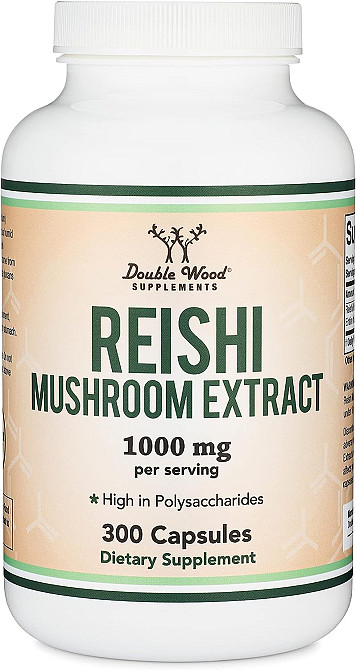 Экстракт гриба рейши Double Wood Reishi Mushroom Extract 1000 mg 300 caps Луцк - изображение 1