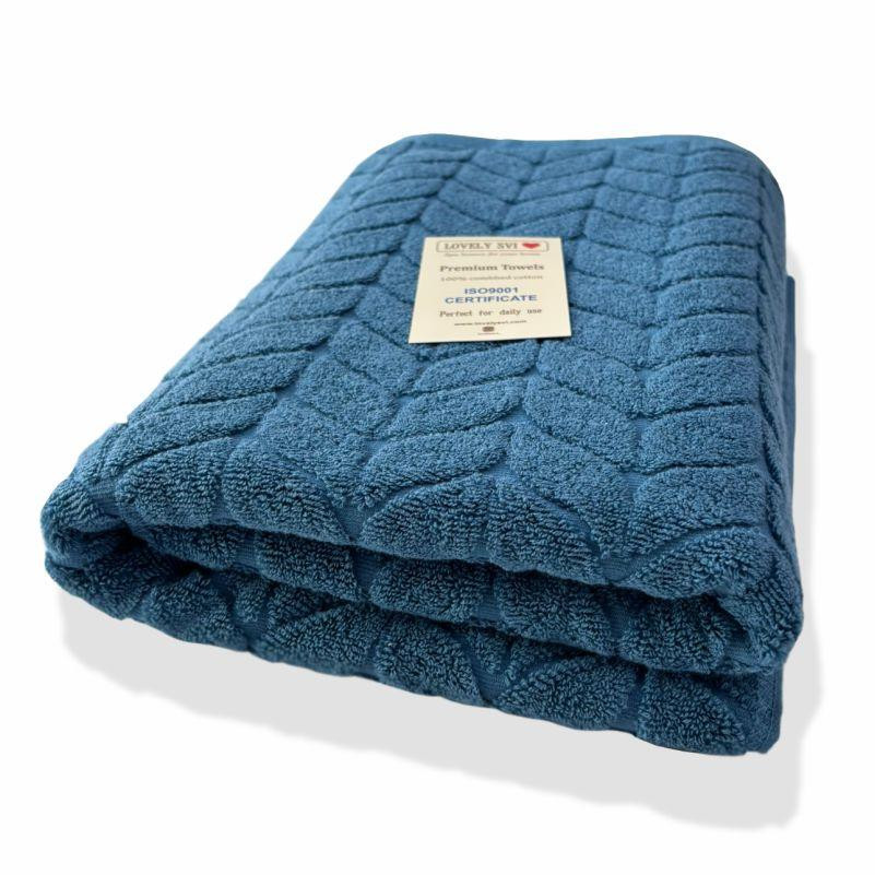 Рушник банний Lovely Svi  бавовна жаккардове для ванної, готелів, СПА - 70 х 140 см Milano Синій (691124) Київ - фото 1