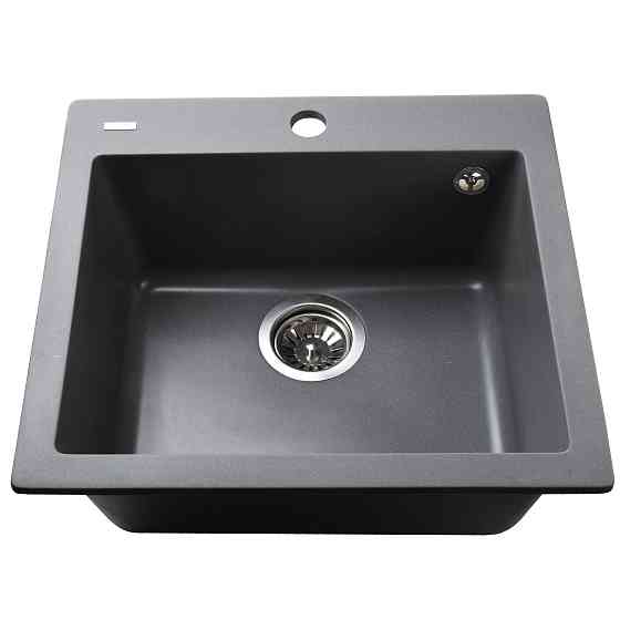 Гранітна мийка Globus Lux AOSTA сірий металiк 490x455мм-А0003 Київ