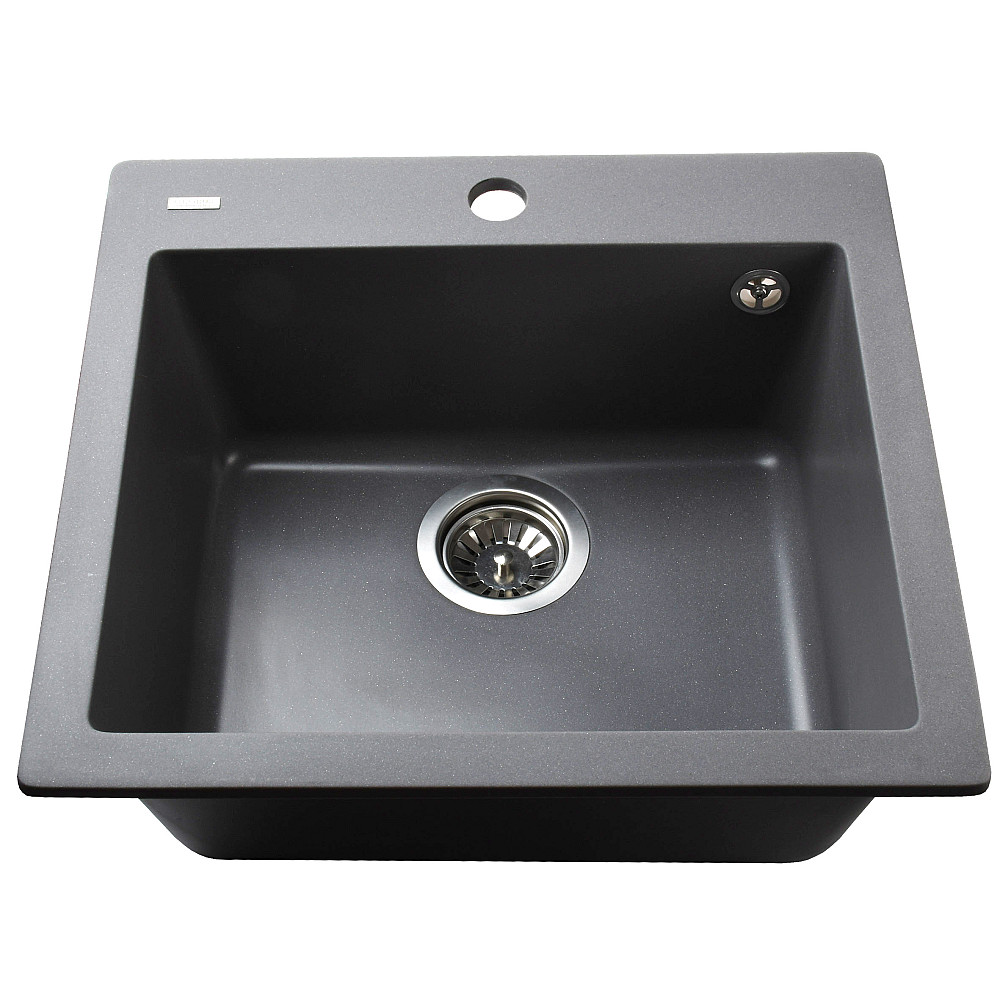 Гранітна мийка Globus Lux AOSTA сірий металiк 490x455мм-А0003 Тернополь - изображение 2