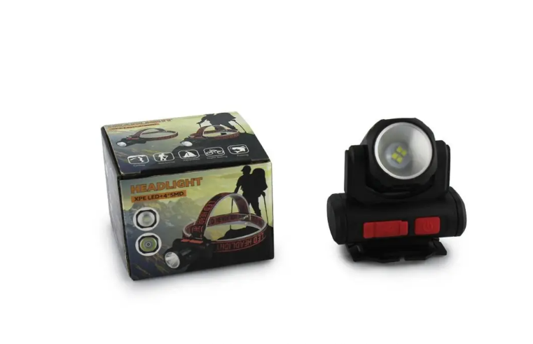 Ліхтарик налобний акумуляторний BAILONG BL-2001 1*XPE, 4*SMD (~500Lm), акумулятор, 2 сторони світіння 7469 Одеса - фото 4