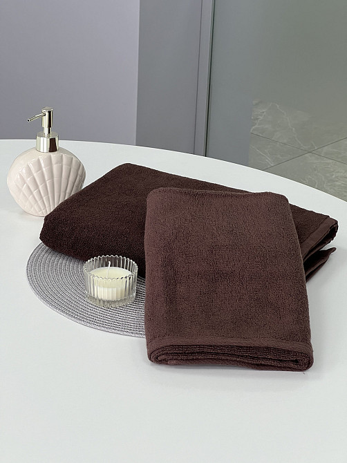 Полотенце махровое Ideal Textile 50х90 см плотное с коротким ворсом 450 г/м2 Шоколад Черновцы - изображение 3