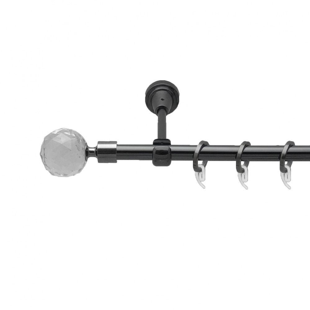 Карниз Orvit Люміера металевий однорядний відкритий гладка труба кільце фасонне металеве  Онікс 16 мм 300 см (4713197) Львів - фото 1