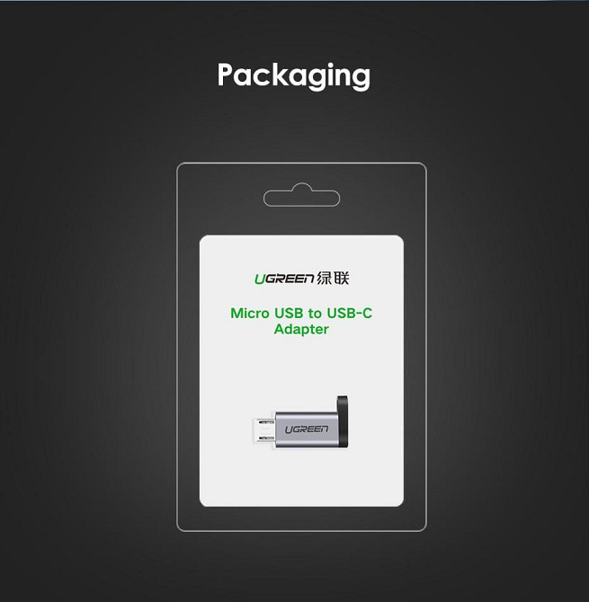 Перехідник-адаптер USB Type-C до microUSB Ugreen US282 (Сірий) Миколаїв - фото 9