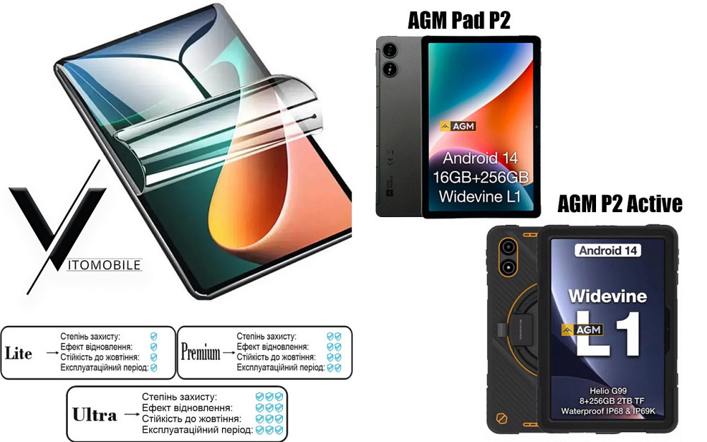 Поліуретанова плівка HyperClear Guard для Agm Pad P2, P2 Active Київ - фото 1