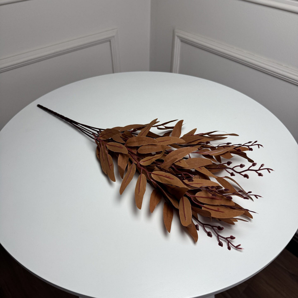 Рускус букет искусственный, В-55 см 5шт/уп. Цвет: коричневый QP-68 Львов - изображение 2