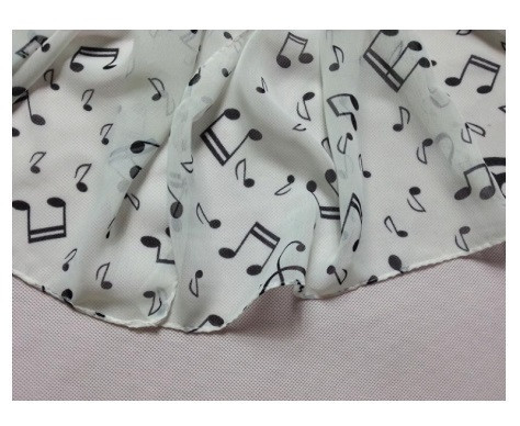 Женский белый шарф с нотами - размер шарфа приблизительно 150*47см Киев - изображение 3