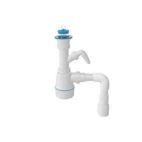 Сифон для мийки, випуск 70мм з відводом для пральної машини гофра O40/50 NOVA Харків