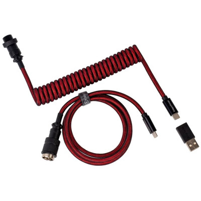 Дата кабель USB 2.0 AM to USB-C 1.08m Premium Coiled Aviator Straight red Keychron (CAB2_KEYCHRON) Винница - изображение 1