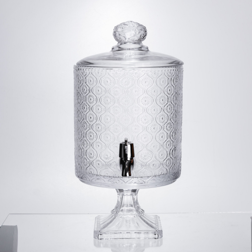 Стеклянная лимонадница с краном и подставкой, 4.5 л Киев - изображение 4