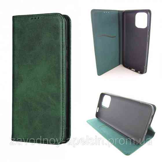 Чехол книжка Xiaomi Redmi A1 A2 кожаный (зеленый) Одесса