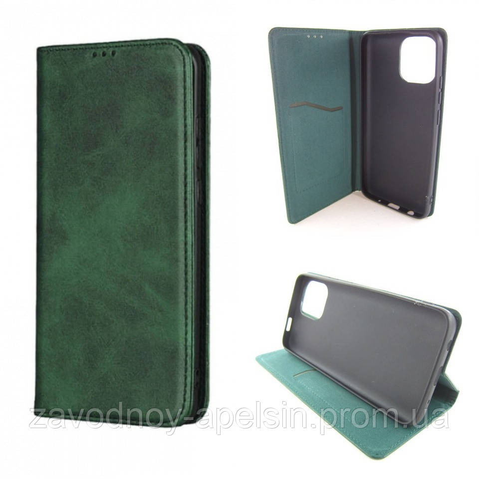Чохол-книжка Xiaomi Redmi A1 А1 шкіряний (зелений) Одеса - фото 1