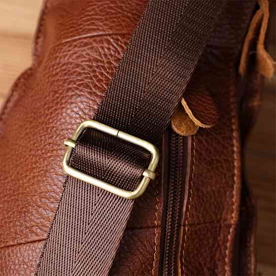 Чоловіча сумка з великою кількістю кишень із натуральної шкіри Vintage 22963 Коричневий Київ