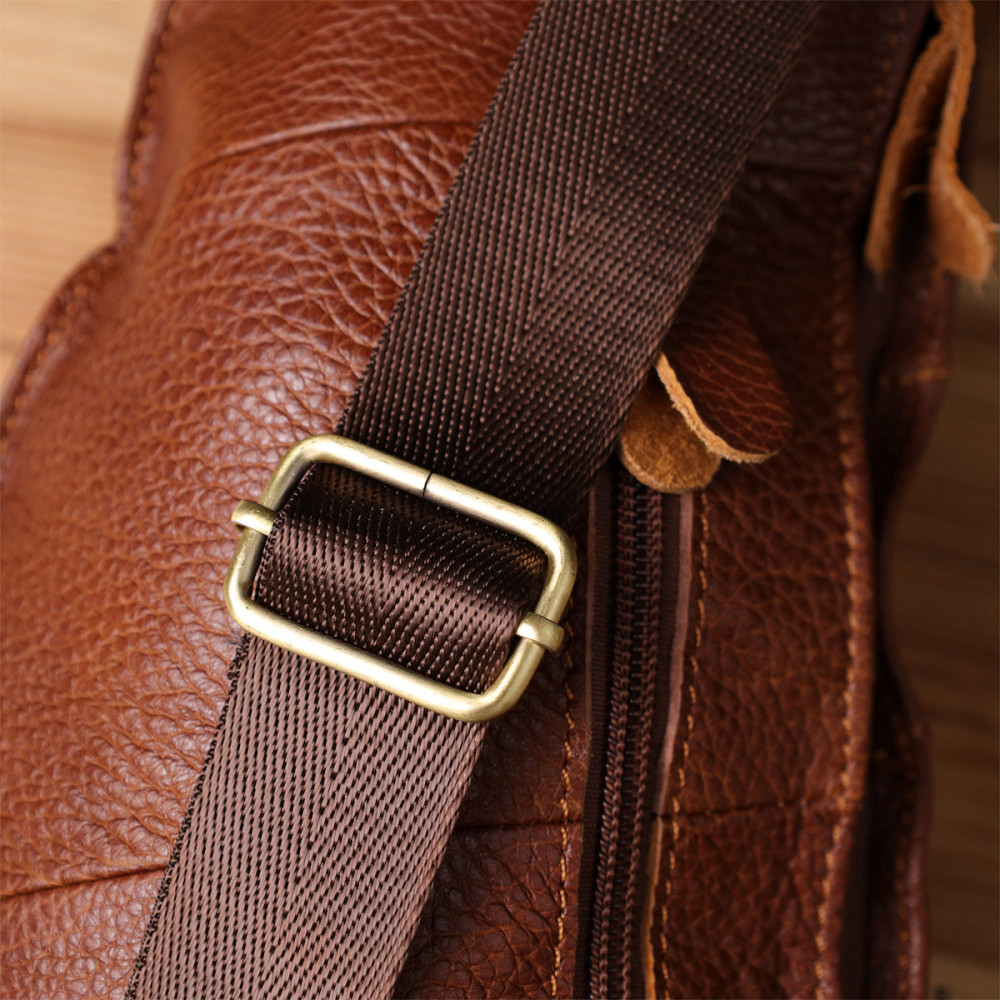 Чоловіча сумка з великою кількістю кишень із натуральної шкіри Vintage 22963 Коричневий Київ - фото 1