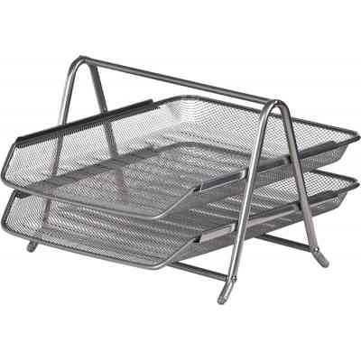 Лоток для бумаг Buromax горизонтальный 2 в 1, металлический, серебристый (BM.6250-24) Винница