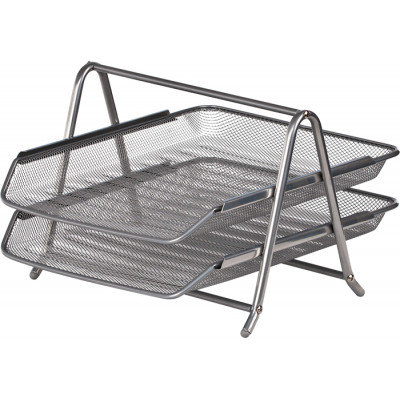 Лоток для паперів Buromax горизонтальний 2 в 1, металевий, сріблястий (BM.6250-24) Вінниця - фото 1