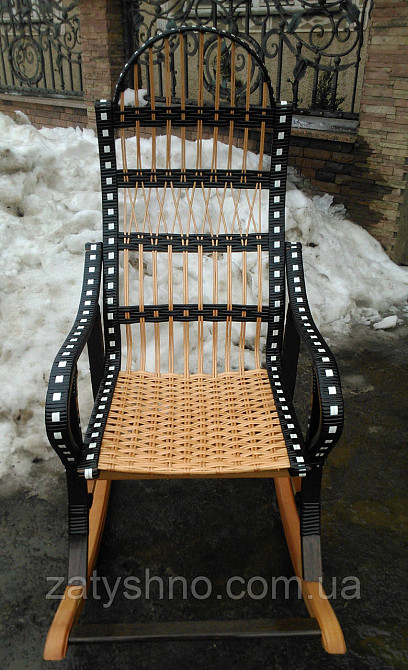 Кресло качалка плетеная с черным ротангом Киев - изображение 2