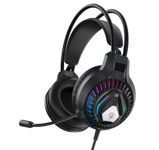 Проводные игровые наушники Celebrat GM-3 Gaming LED с микрофоном (Черные) Винница