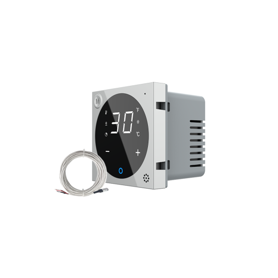 Розумний Wi-Fi терморегулятор (термостат) сенсорний програмований для електричної теплої підлоги LIVOLO, сірий, модуль без рамки (VL-FCQ1Z2-2IPS23) Коломия