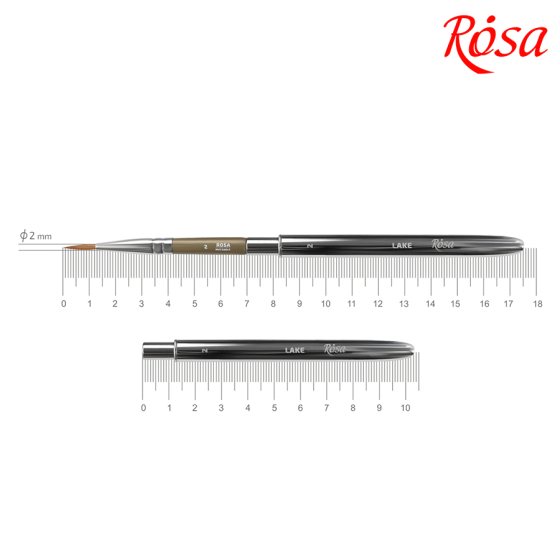 Пензель мікс соболь-синтетика круглий TRAVEL BRUSH LAKE 178 №2  коротка ручка ROSA Київ