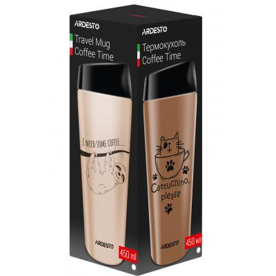 Термочашка Ardesto Coffee Time Raccoon 450 мл Brown (AR2645DML) Вінниця - фото 3
